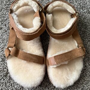 Teva Brown Shearling Lined Women's Sandals